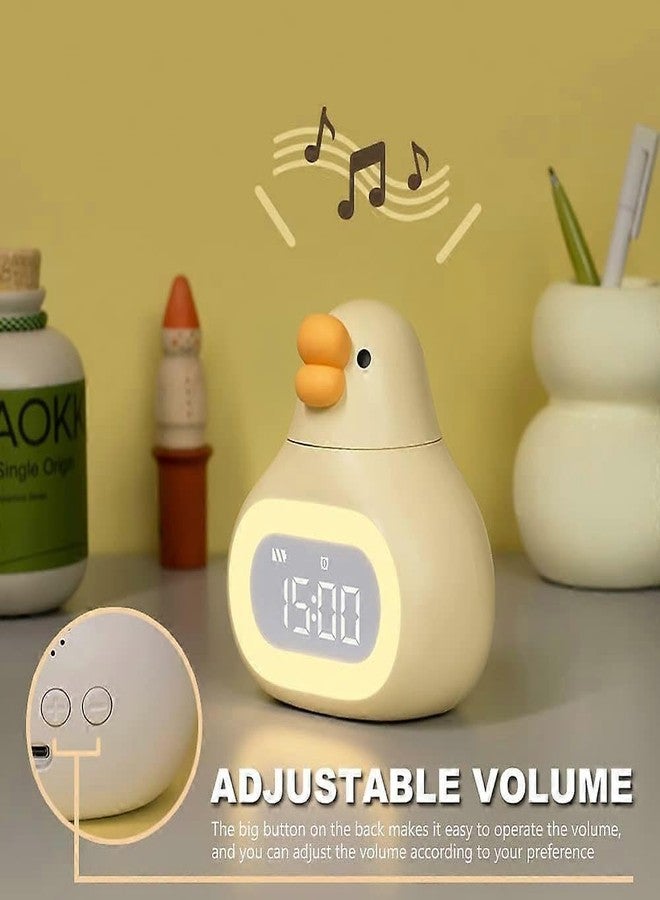 HEEJ Cute Duck Digital Alarm Clock for Kids, Silicone Night Light Sleep Trainer, USB Rechargeable Bedside Lamp with Dual Alarms, Snooze & Countdown Timer, Kawaii Room Decor for Toddlers Boys & Girls - Image 5